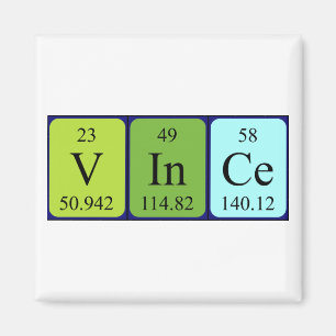 Vince periodic table name magnet