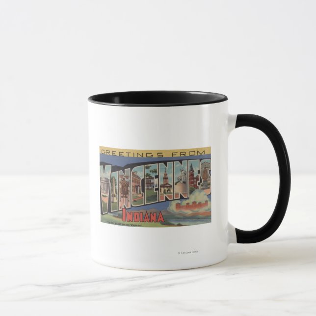 Vincennes, Indiana - Large Letter Scenes Mug (Right)