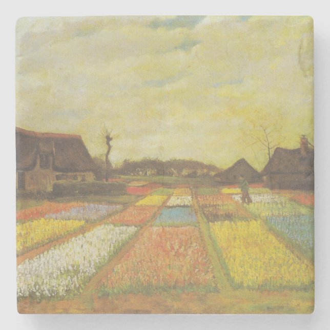 Vincennt Van Gogh Tulip Fields Stone Coaster (Front)