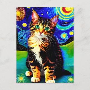 Vincent Cat Gogh Postcard