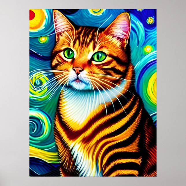 Vincent Cat Gogh Poster (Front)