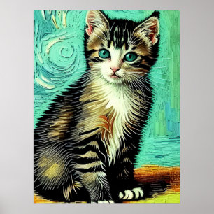 Vincent Cat Gogh Poster