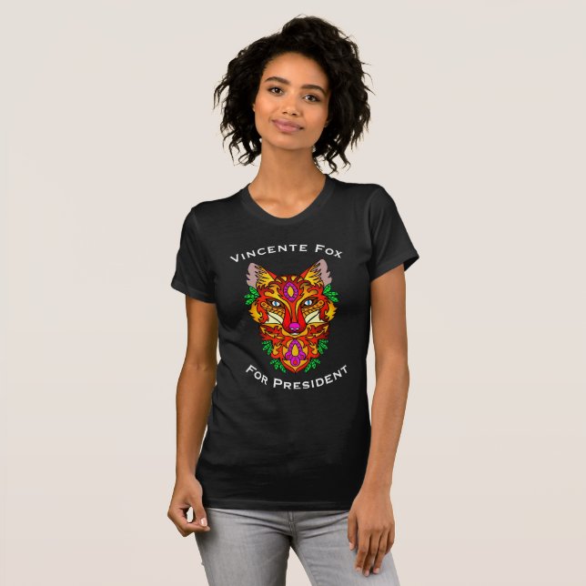 "Vincent Fox for President" & Colourful Fox T-Shirt (Front Full)