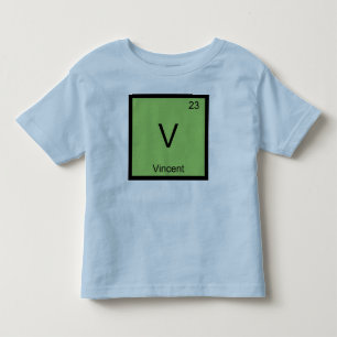 Vincent Name Chemistry Element Periodic Table Toddler T-Shirt