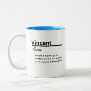 Vincent Name Meaning Mug   Personalized Boy Name
