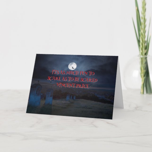 Vincent Price Quote, Halloween design Card (Front)