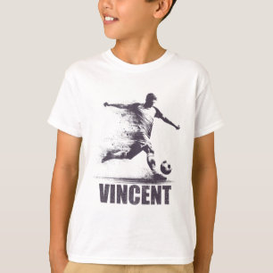 Vincent Soccer Boys Personalised First Name Vincen T-Shirt