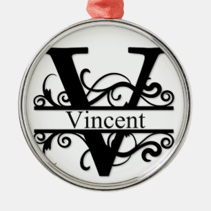 Vincent V Monogram Metal Tree Decoration