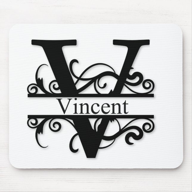 Vincent V Monogram Mouse Mat (Front)