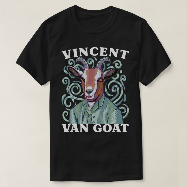 Vincent Van Goat Funny Van Gogh Art Pun Humour Gag T-Shirt (Design Front)