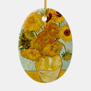 Vincent Van Gogh 12 Sunflowers Impressionist Ceramic Tree Decoration