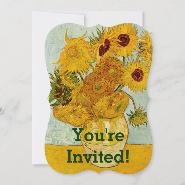 Vincent Van Gogh 12 Sunflowers Impressionist Invitation (Front)