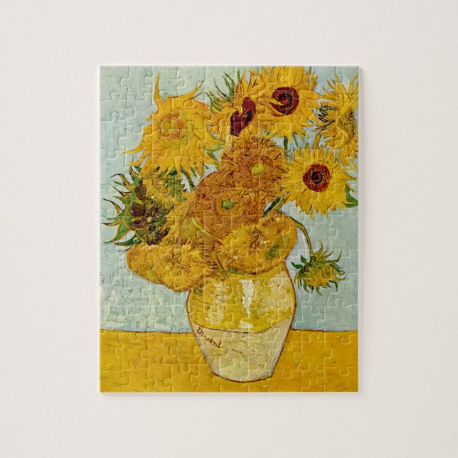 Vincent Van Gogh 12 Sunflowers Impressionist Jigsaw Puzzle (Vertical)