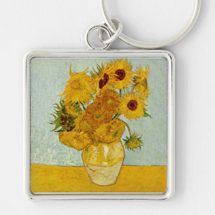 Vincent Van Gogh 12 Sunflowers Impressionist Key Ring