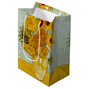 Vincent Van Gogh 12 Sunflowers Impressionist Medium Gift Bag