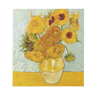 Vincent Van Gogh 12 Sunflowers Impressionist Notepad
