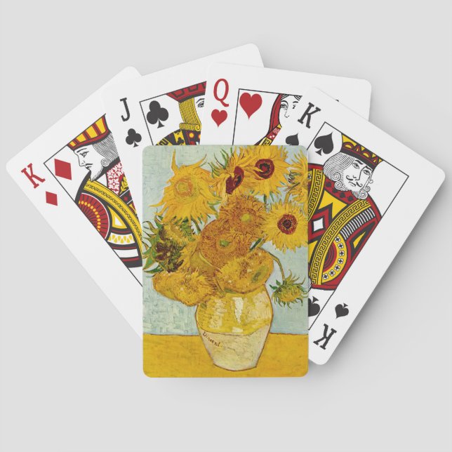 Vincent Van Gogh 12 Sunflowers Impressionist Playing Cards (Back)