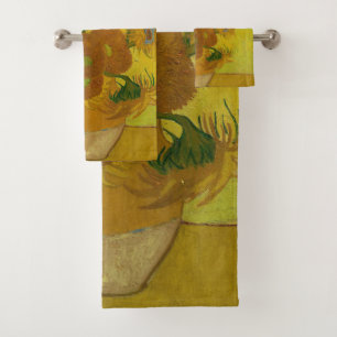 Vincent Van Gogh 15 Sunflowers Painting Bath Towel Set