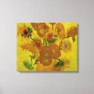 Vincent Van Gogh 15 Sunflowers Painting Canvas Print