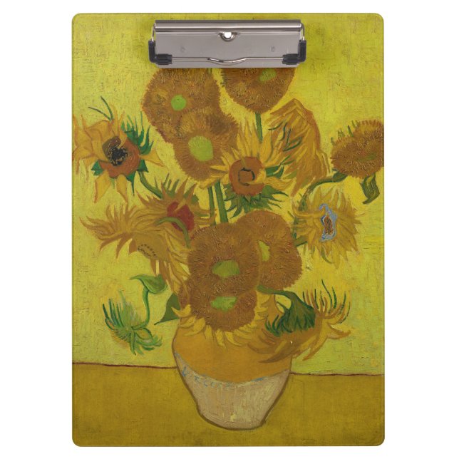 Vincent Van Gogh 15 Sunflowers Painting Clipboard (Front)