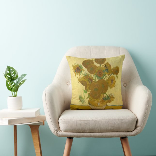 Vincent Van Gogh 15 Sunflowers Painting Cushion (Chair)