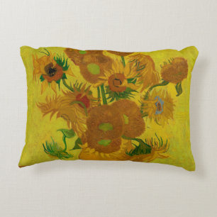 Vincent Van Gogh 15 Sunflowers Painting Decorative Cushion