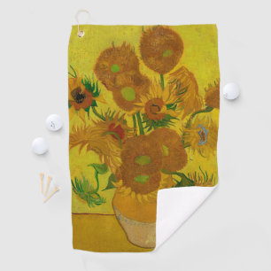 Vincent Van Gogh 15 Sunflowers Painting Golf Towel
