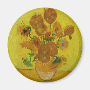 Vincent Van Gogh 15 Sunflowers Painting Magnet