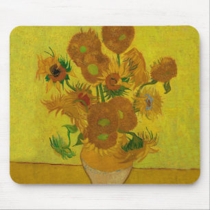 Vincent Van Gogh 15 Sunflowers Painting Mouse Mat
