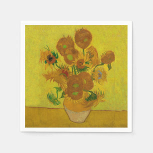 Vincent Van Gogh 15 Sunflowers Painting Napkin