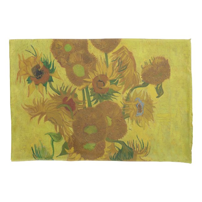 Vincent Van Gogh 15 Sunflowers Painting Pillowcase (Front)