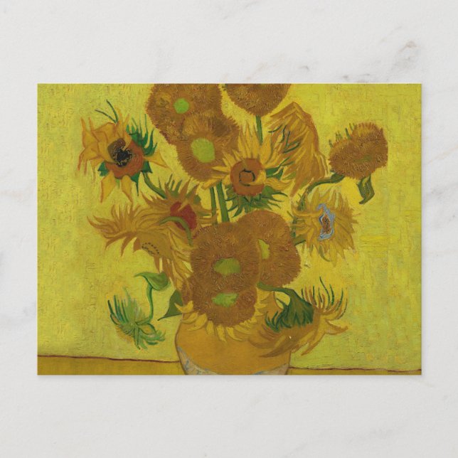 Vincent Van Gogh 15 Sunflowers Painting Postcard (Front)