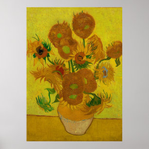 Vincent Van Gogh 15 Sunflowers Painting Poster