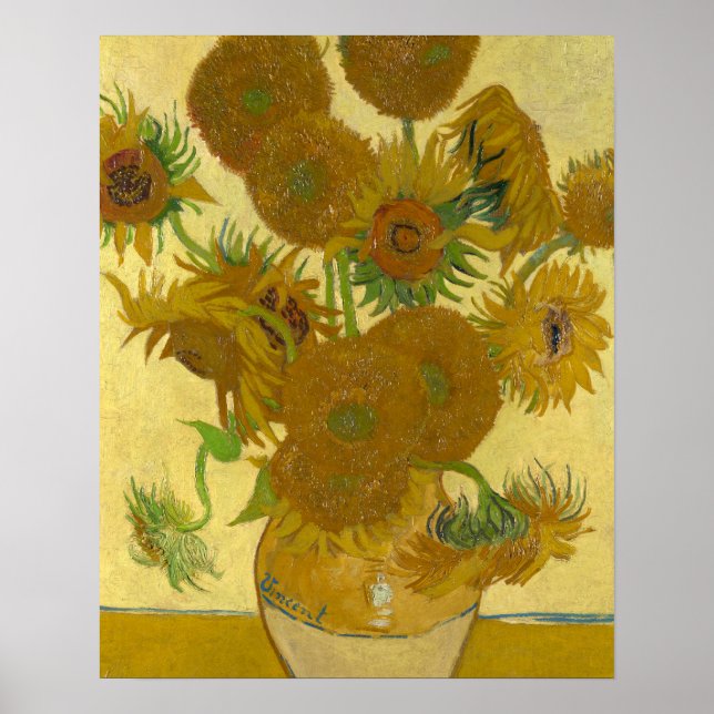 Vincent Van Gogh 15 Sunflowers Painting Poster (Front)