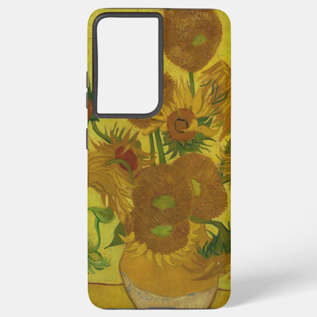 Vincent Van Gogh 15 Sunflowers Painting Samsung Galaxy S21 Ultra Case (Back)