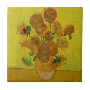 Vincent Van Gogh 15 Sunflowers Painting Tile