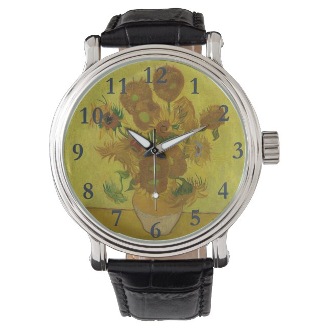 Vincent Van Gogh 15 Sunflowers Painting Watch (Front)