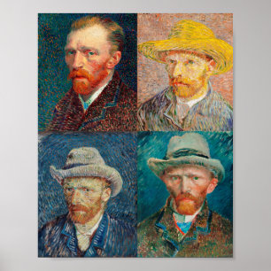 Vincent Van Gogh 1887 Self Portrait Collage  Poster
