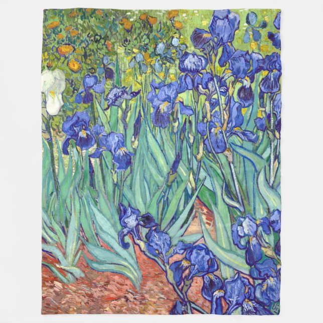 Vincent Van Gogh 1898 Irises Fleece Blanket (Front)