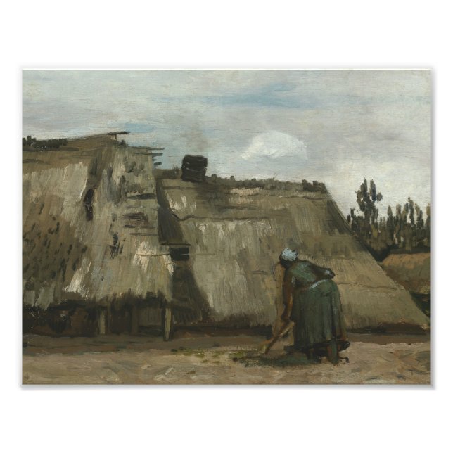 Vincent van Gogh - A Peasant Woman Digging in Fron Photo Print (Front)