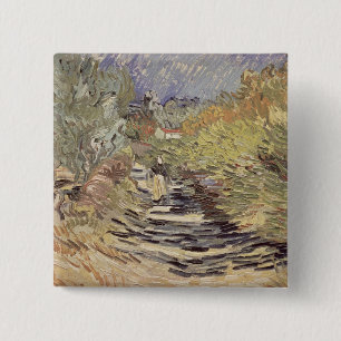Vincent van Gogh A Road in St. Remy 15 Cm Square Badge