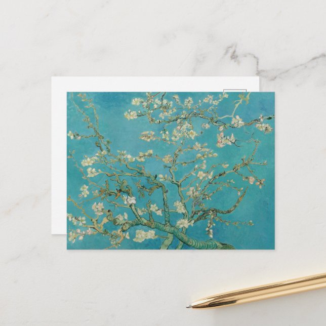 Vincent Van Gogh, Almond Blossom, Amandelbloesem Postcard (Front/Back In Situ)