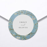 Vincent Van Gogh Almond Blossom Floral Wedding Classic Round Sticker<br><div class="desc">Vincent Van Gogh Almond Blossoms Floral Wedding Sticker</div>