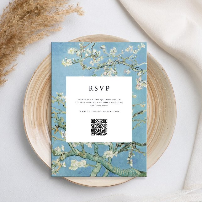 Vincent Van Gogh Almond Blossom Floral Wedding RSVP Card (Creator Uploaded)