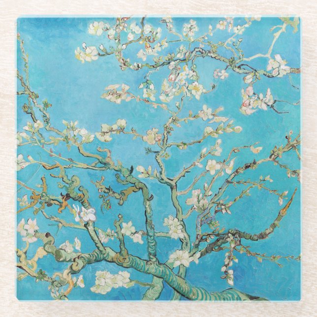 Vincent van Gogh - Almond Blossom Glass Coaster (Front)