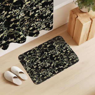 Vincent Van Gogh Almond Blossom on Black Bath Mat