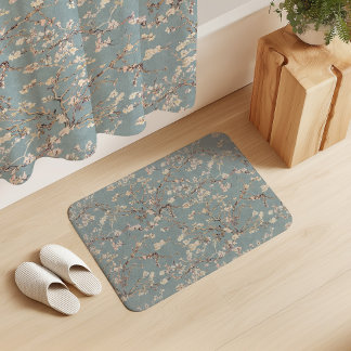 Vincent Van Gogh Almond Blossom on Mint Green Bath Mat