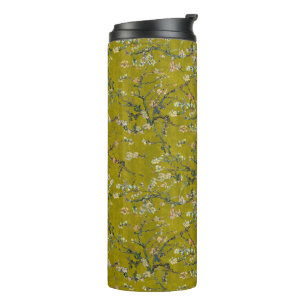 Vincent Van Gogh Almond Blossom on Oregano Green Thermal Tumbler