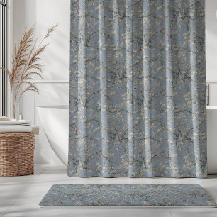 Vincent Van Gogh Almond Blossom on Pigeon Blue Shower Curtain