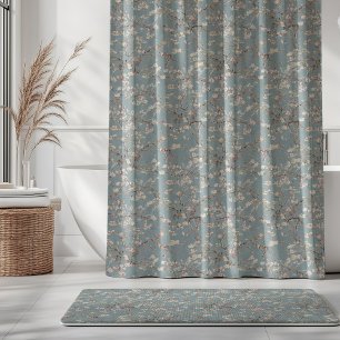 Vincent Van Gogh Almond Blossom on Slate Blue Shower Curtain